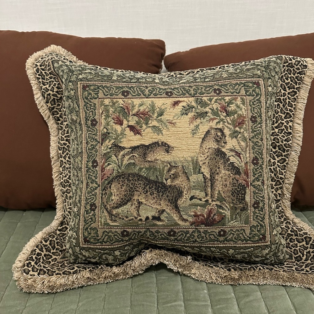 Animal Tapestry Throw Pillow